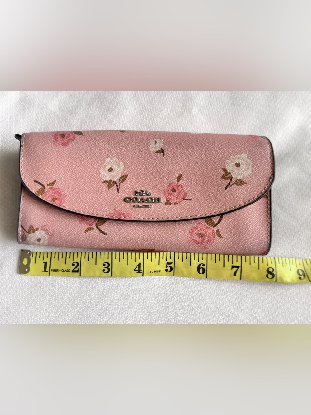 Coach Pink Floral Continental Wallet with Silver Logo - Picture 12 of 12